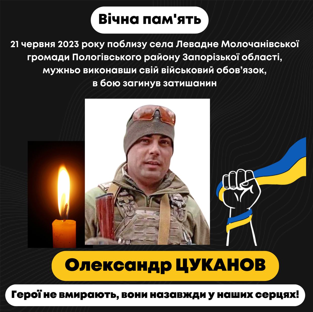 Олександр Володимирович Цуканов. Одна з останніх його фотографій
