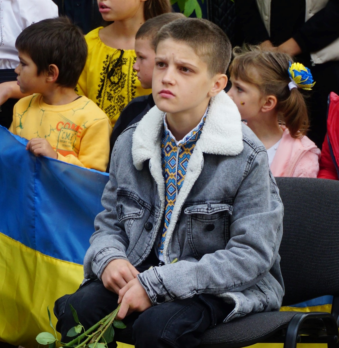 Син загиблого  Івана Сергійовича Нечипорука - Ілля на відкритті меморіальної дошки свого тата 