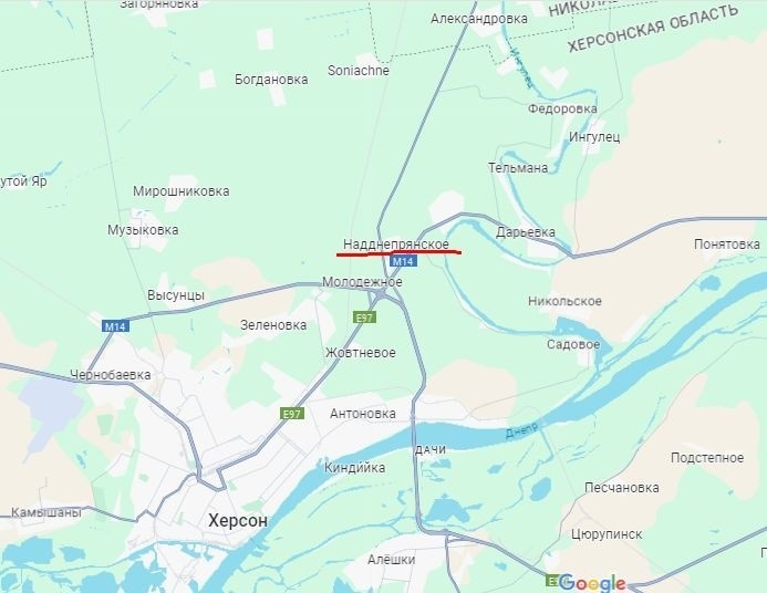 Селище Наддніпрянське від Херсону зовсім недалеко