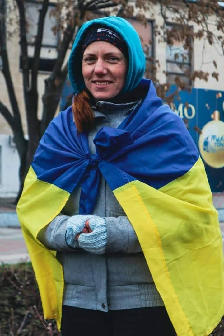Ірина під час протестних маршів у Мелітополі