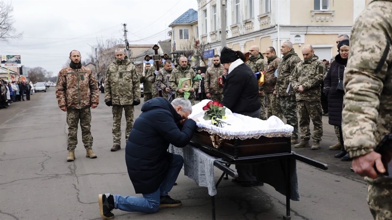 Під час прощання із загиблим Героєм